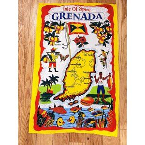 Grenada Tea Towel: Isle of Spice Kitchen Decor, Cotton Linen